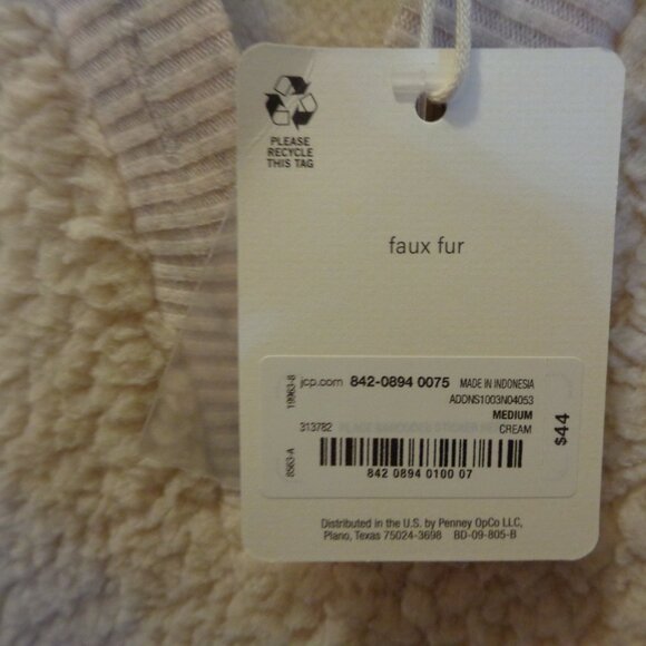 a.n.a. Women's Faux Fur Cream Long Sleeve Polyester Sweater Size Medium NWT - Picture 5 of 10